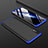 Handyhülle Hülle Kunststoff Schutzhülle Tasche Matt Vorder und Rückseite 360 Grad für Samsung Galaxy A70 Blau und Schwarz