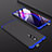 Handyhülle Hülle Kunststoff Schutzhülle Tasche Matt Vorder und Rückseite 360 Grad für Xiaomi Mi 9T Pro Blau und Schwarz