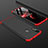 Handyhülle Hülle Kunststoff Schutzhülle Tasche Matt Vorder und Rückseite 360 Grad für Xiaomi Redmi Note 7 Rot und Schwarz