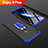 Handyhülle Hülle Kunststoff Schutzhülle Tasche Matt Vorder und Rückseite 360 Grad mit Fingerring Ständer für Huawei Enjoy 9 Plus Blau und Schwarz