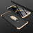Handyhülle Hülle Kunststoff Schutzhülle Tasche Matt Vorder und Rückseite 360 Grad mit Fingerring Ständer für Huawei Enjoy 9 Plus Gold und Schwarz