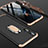 Handyhülle Hülle Kunststoff Schutzhülle Tasche Matt Vorder und Rückseite 360 Grad mit Fingerring Ständer für Huawei Honor 20 Gold und Schwarz