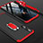 Handyhülle Hülle Kunststoff Schutzhülle Tasche Matt Vorder und Rückseite 360 Grad mit Fingerring Ständer für Huawei Honor 20 Rot und Schwarz