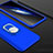 Handyhülle Hülle Kunststoff Schutzhülle Tasche Matt Vorder und Rückseite 360 Grad mit Fingerring Ständer für Oppo Find X Blau