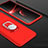 Handyhülle Hülle Kunststoff Schutzhülle Tasche Matt Vorder und Rückseite 360 Grad mit Fingerring Ständer für Oppo Find X Rot