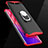 Handyhülle Hülle Kunststoff Schutzhülle Tasche Matt Vorder und Rückseite 360 Grad mit Fingerring Ständer für Oppo Find X Rot und Schwarz