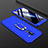 Handyhülle Hülle Kunststoff Schutzhülle Tasche Matt Vorder und Rückseite 360 Grad mit Fingerring Ständer für Samsung Galaxy A9 Star Lite Blau