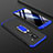 Handyhülle Hülle Kunststoff Schutzhülle Tasche Matt Vorder und Rückseite 360 Grad mit Fingerring Ständer für Samsung Galaxy A9 Star Lite Blau und Schwarz