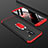 Handyhülle Hülle Kunststoff Schutzhülle Tasche Matt Vorder und Rückseite 360 Grad mit Fingerring Ständer für Samsung Galaxy A9 Star Lite Rot und Schwarz