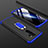 Handyhülle Hülle Kunststoff Schutzhülle Tasche Matt Vorder und Rückseite 360 Grad mit Fingerring Ständer für Xiaomi Redmi Note 8 Pro Blau und Schwarz