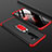 Handyhülle Hülle Kunststoff Schutzhülle Tasche Matt Vorder und Rückseite 360 Grad mit Fingerring Ständer für Xiaomi Redmi Note 8 Pro Rot und Schwarz