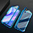 Handyhülle Hülle Luxus Aluminium Metall Rahmen Spiegel 360 Grad Ganzkörper Tasche für Huawei P smart S Blau