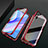 Handyhülle Hülle Luxus Aluminium Metall Rahmen Spiegel 360 Grad Ganzkörper Tasche für Huawei P smart S Rot