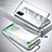 Handyhülle Hülle Luxus Aluminium Metall Rahmen Spiegel 360 Grad Ganzkörper Tasche für OnePlus 8T 5G Silber