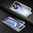 Handyhülle Hülle Luxus Aluminium Metall Rahmen Spiegel 360 Grad Ganzkörper Tasche für Oppo Ace2 Silber
