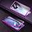 Handyhülle Hülle Luxus Aluminium Metall Rahmen Spiegel 360 Grad Ganzkörper Tasche für Oppo Ace2 Violett