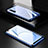 Handyhülle Hülle Luxus Aluminium Metall Rahmen Spiegel 360 Grad Ganzkörper Tasche für Realme X50 Pro 5G Blau