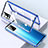 Handyhülle Hülle Luxus Aluminium Metall Rahmen Spiegel 360 Grad Ganzkörper Tasche für Realme X7 Pro 5G Blau
