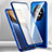 Handyhülle Hülle Luxus Aluminium Metall Rahmen Spiegel 360 Grad Ganzkörper Tasche für Xiaomi Mi 12S Ultra 5G Blau