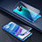 Handyhülle Hülle Luxus Aluminium Metall Rahmen Spiegel 360 Grad Ganzkörper Tasche für Xiaomi Redmi 10X Pro 5G Blau