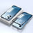 Handyhülle Hülle Luxus Aluminium Metall Rahmen Spiegel 360 Grad Ganzkörper Tasche für Xiaomi Redmi Note 12 Explorer Blau