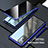 Handyhülle Hülle Luxus Aluminium Metall Rahmen Spiegel 360 Grad Ganzkörper Tasche LK1 für Samsung Galaxy Note 20 5G Blau