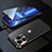 Handyhülle Hülle Luxus Aluminium Metall Rahmen Spiegel 360 Grad Ganzkörper Tasche M01 für Apple iPhone 13 Pro Max Schwarz