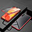 Handyhülle Hülle Luxus Aluminium Metall Rahmen Spiegel 360 Grad Ganzkörper Tasche M01 für Huawei Enjoy 10e Rot