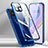 Handyhülle Hülle Luxus Aluminium Metall Rahmen Spiegel 360 Grad Ganzkörper Tasche M01 für Huawei Nova 8 SE 5G Blau