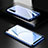 Handyhülle Hülle Luxus Aluminium Metall Rahmen Spiegel 360 Grad Ganzkörper Tasche M01 für Realme X3 SuperZoom Blau