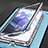 Handyhülle Hülle Luxus Aluminium Metall Rahmen Spiegel 360 Grad Ganzkörper Tasche M01 für Samsung Galaxy S21 Plus 5G