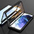 Handyhülle Hülle Luxus Aluminium Metall Rahmen Spiegel 360 Grad Ganzkörper Tasche M01 für Samsung Galaxy S21 Plus 5G Schwarz