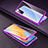 Handyhülle Hülle Luxus Aluminium Metall Rahmen Spiegel 360 Grad Ganzkörper Tasche M01 für Vivo X50 5G Violett