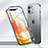 Handyhülle Hülle Luxus Aluminium Metall Rahmen Spiegel 360 Grad Ganzkörper Tasche N01 für Apple iPhone 12 Mini Schwarz
