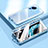Handyhülle Hülle Luxus Aluminium Metall Rahmen Spiegel 360 Grad Ganzkörper Tasche P01 für Xiaomi Mi 12 Lite NE 5G Blau
