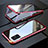 Handyhülle Hülle Luxus Aluminium Metall Rahmen Spiegel 360 Grad Ganzkörper Tasche T01 für Samsung Galaxy A51 5G Rot