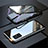 Handyhülle Hülle Luxus Aluminium Metall Rahmen Spiegel 360 Grad Ganzkörper Tasche T01 für Samsung Galaxy A51 5G Schwarz