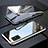 Handyhülle Hülle Luxus Aluminium Metall Rahmen Spiegel 360 Grad Ganzkörper Tasche T01 für Samsung Galaxy A51 5G Silber