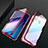 Handyhülle Hülle Luxus Aluminium Metall Rahmen Spiegel 360 Grad Ganzkörper Tasche T01 für Xiaomi Redmi Note 8 Rot