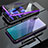 Handyhülle Hülle Luxus Aluminium Metall Rahmen Spiegel 360 Grad Ganzkörper Tasche T02 für Huawei P20 Violett