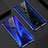 Handyhülle Hülle Luxus Aluminium Metall Rahmen Spiegel 360 Grad Ganzkörper Tasche T02 für Xiaomi Redmi K20 Blau