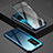 Handyhülle Hülle Luxus Aluminium Metall Rahmen Spiegel 360 Grad Ganzkörper Tasche T03 für Huawei P40 Pro+ Plus Blau