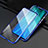 Handyhülle Hülle Luxus Aluminium Metall Rahmen Spiegel 360 Grad Ganzkörper Tasche T03 für Xiaomi Redmi Note 8 Pro Blau