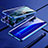 Handyhülle Hülle Luxus Aluminium Metall Rahmen Spiegel 360 Grad Ganzkörper Tasche T04 für Huawei Nova 5 Blau