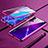 Handyhülle Hülle Luxus Aluminium Metall Rahmen Spiegel 360 Grad Ganzkörper Tasche T04 für Huawei Nova 5 Pro Violett
