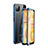 Handyhülle Hülle Luxus Aluminium Metall Rahmen Spiegel 360 Grad Ganzkörper Tasche T04 für Huawei P40 Lite Blau