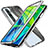 Handyhülle Hülle Luxus Aluminium Metall Rahmen Spiegel 360 Grad Ganzkörper Tasche T04 für Xiaomi Mi Note 10 Silber