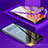 Handyhülle Hülle Luxus Aluminium Metall Rahmen Spiegel 360 Grad Ganzkörper Tasche T05 für Samsung Galaxy S10 5G Violett