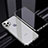 Handyhülle Hülle Luxus Aluminium Metall Rahmen Spiegel 360 Grad Ganzkörper Tasche T06 für Apple iPhone 12 Pro Max Silber