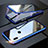 Handyhülle Hülle Luxus Aluminium Metall Rahmen Spiegel 360 Grad Tasche für Huawei P Smart Z Blau